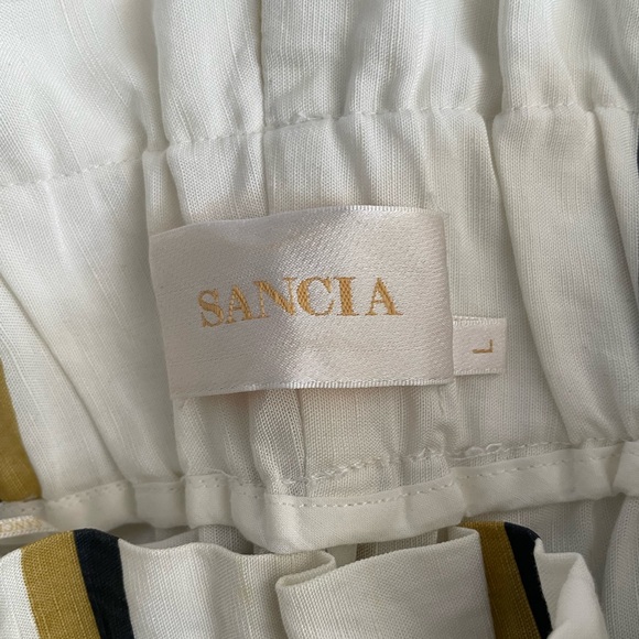 Sancia trousers, white with goldrenrod and black stripes, large. - Picture 2 of 4